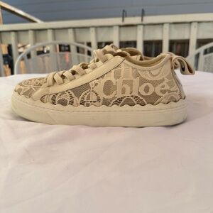 Chloe Lauren Logo Lace Low-Top Sneakers